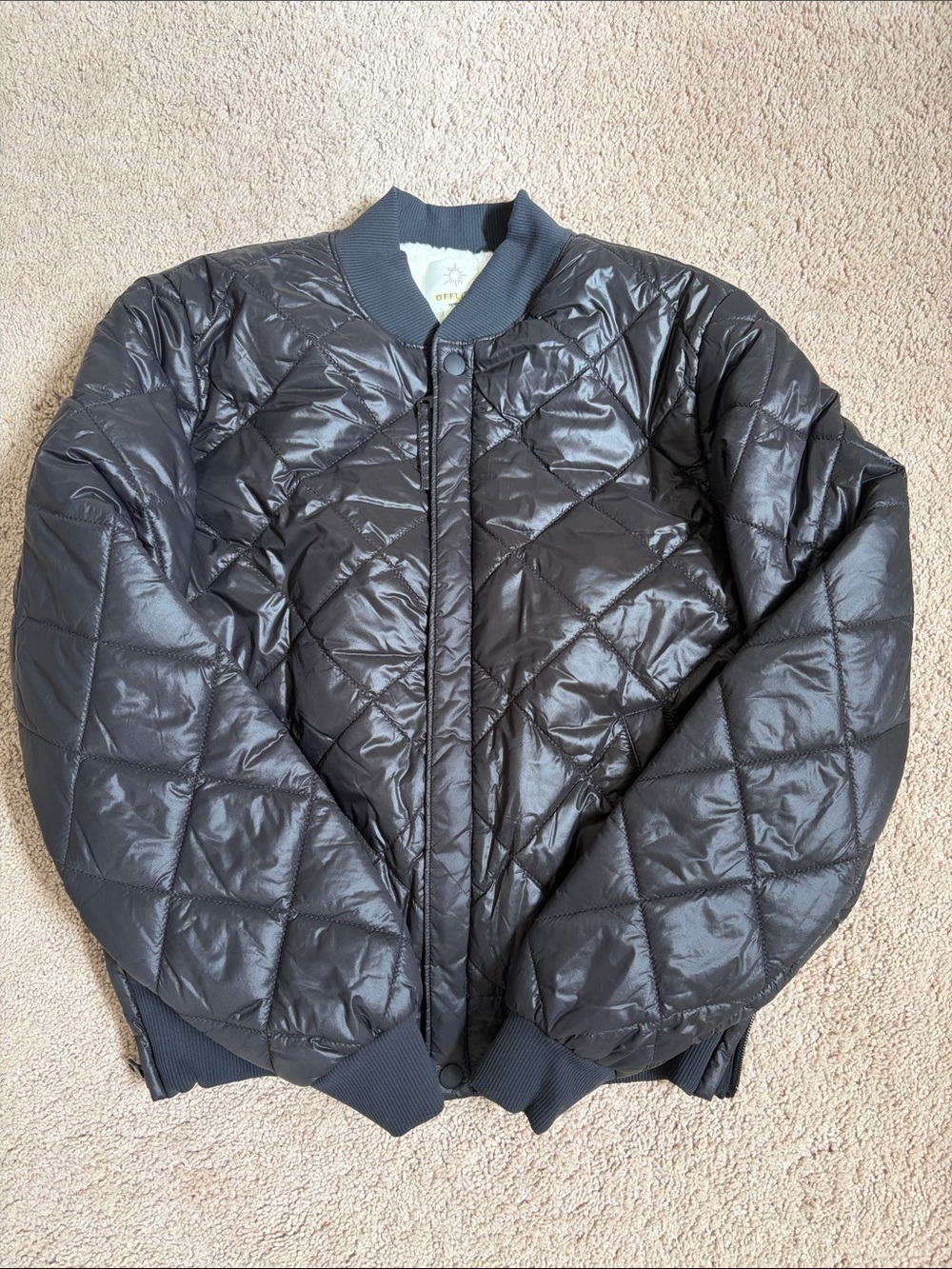 Women's Black Quilted Puffer Bomber Jacket